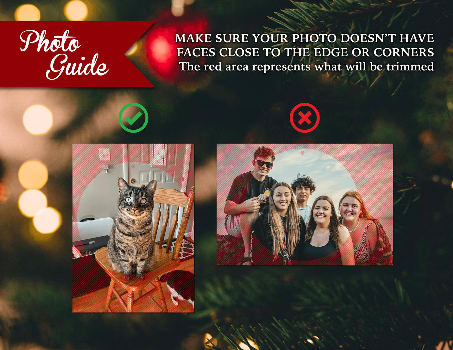 Personalized Christmas Photo Ornament Printed Acrylic Circle Gift For Her Grandparent First Christmas Engagement Family New Baby Unique Gift