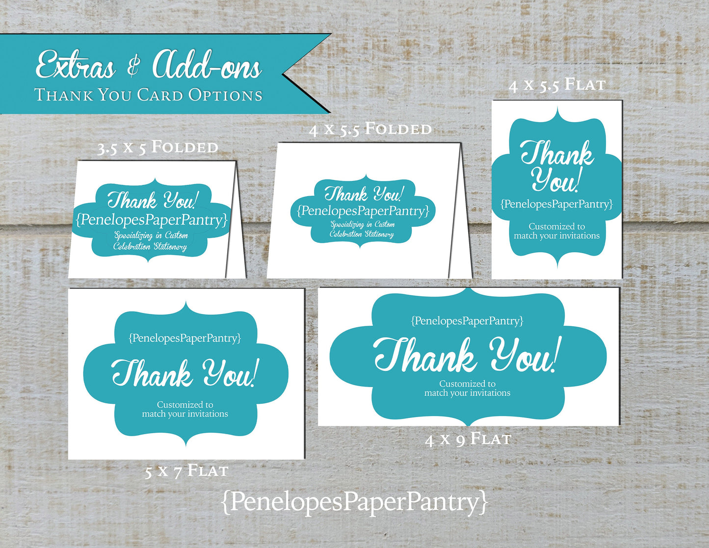 Made to Match Thank You Card Options Stationery Add-On