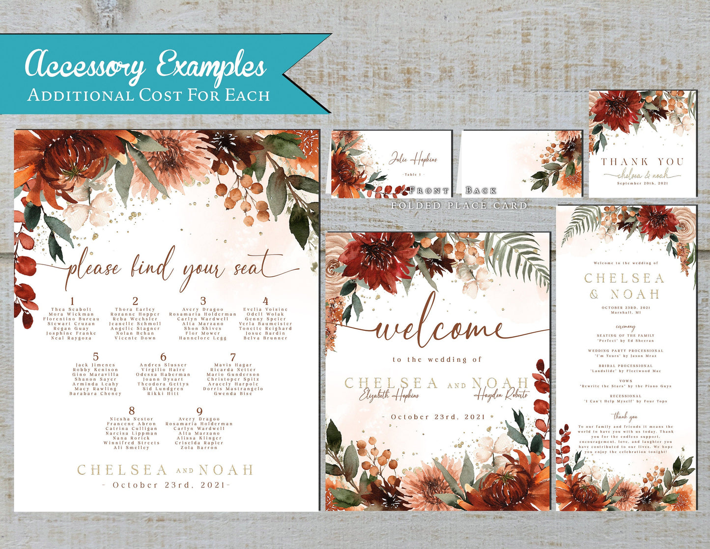 Elegant Fall Wedding Invitation – Terracotta Rust Floral Design | Personalized with Envelopes by Penelope’s Paper Pantry