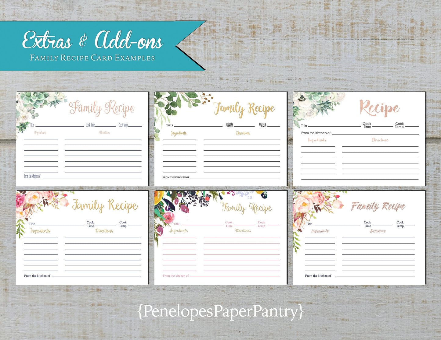 Made to Match Bridal Shower Guest Share a Recipe Card Stationery Add-On