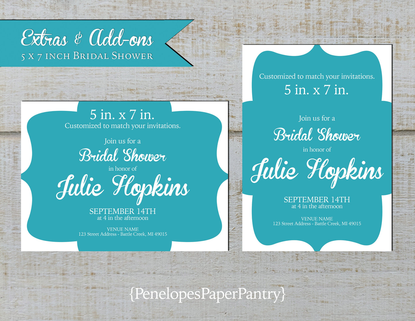 Made to Match Bridal Shower Invitation Add On