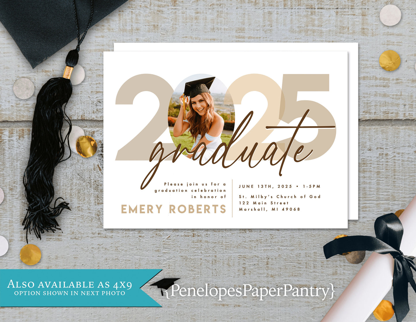 2025 Graduation Announcement and Party Invitation