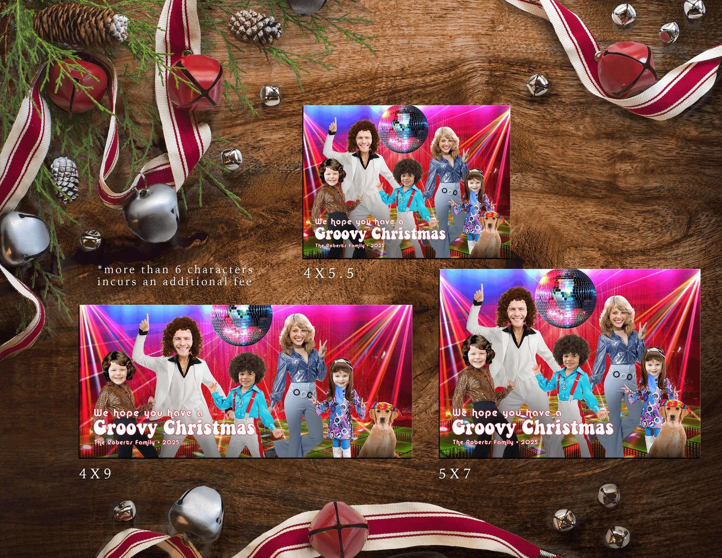 Funny Saturday Night Fever Christmas Photo Card – Personalized Disco Family Card with John Travolta Theme & Mirror Ball – Printed with Envelope Included