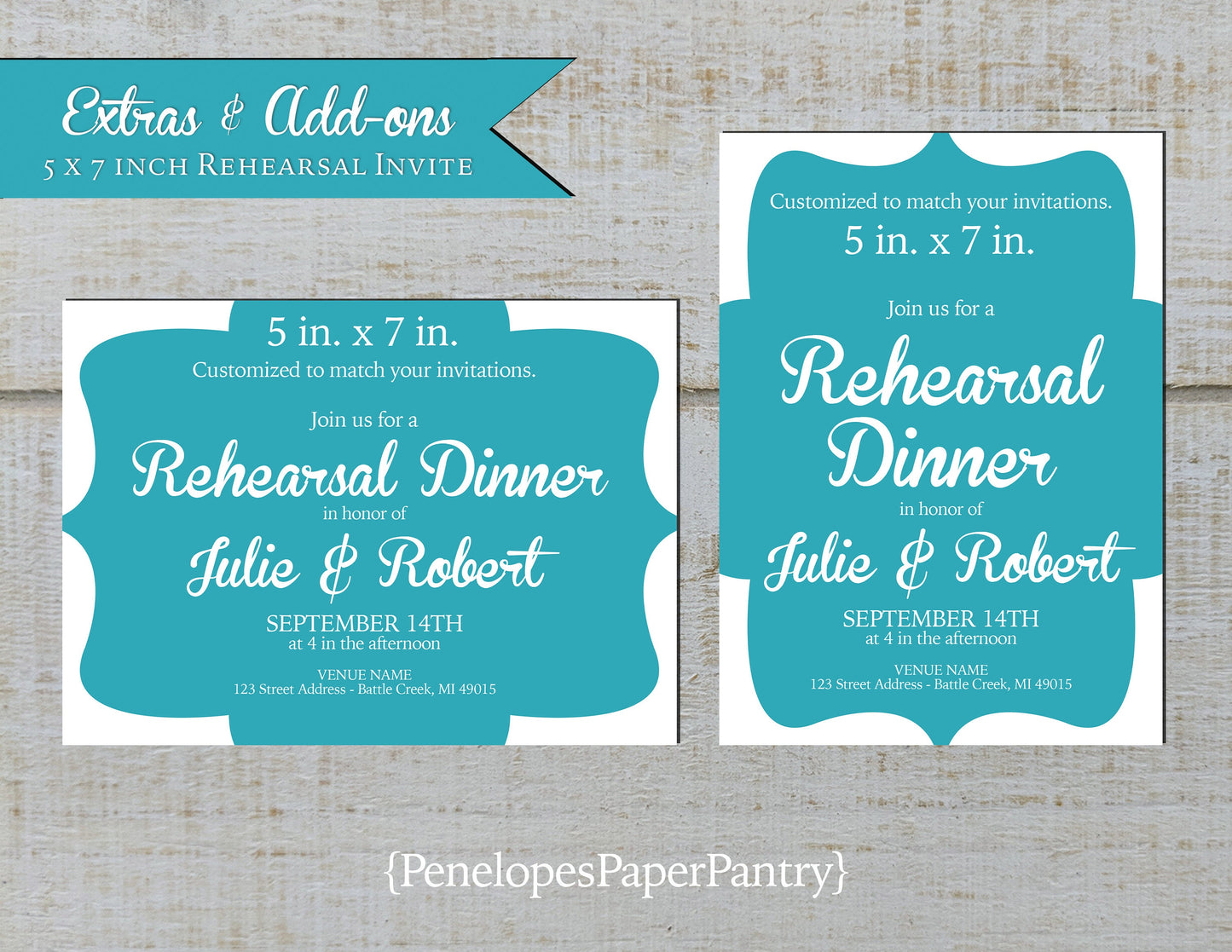 Made to Match Wedding Rehearsal Dinner Invitation Stationery Add-On