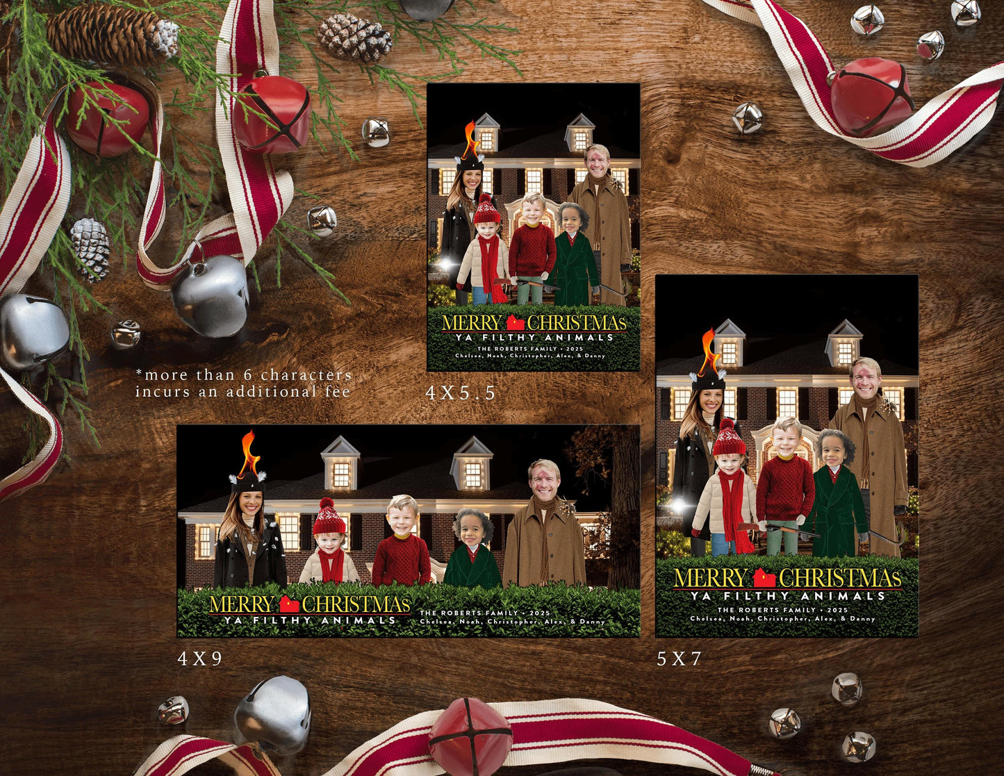 Funny Home Alone Christmas Photo Card – Personalized Family Card with Wet Bandits & Kevin – Printed with Envelopes & Custom Text