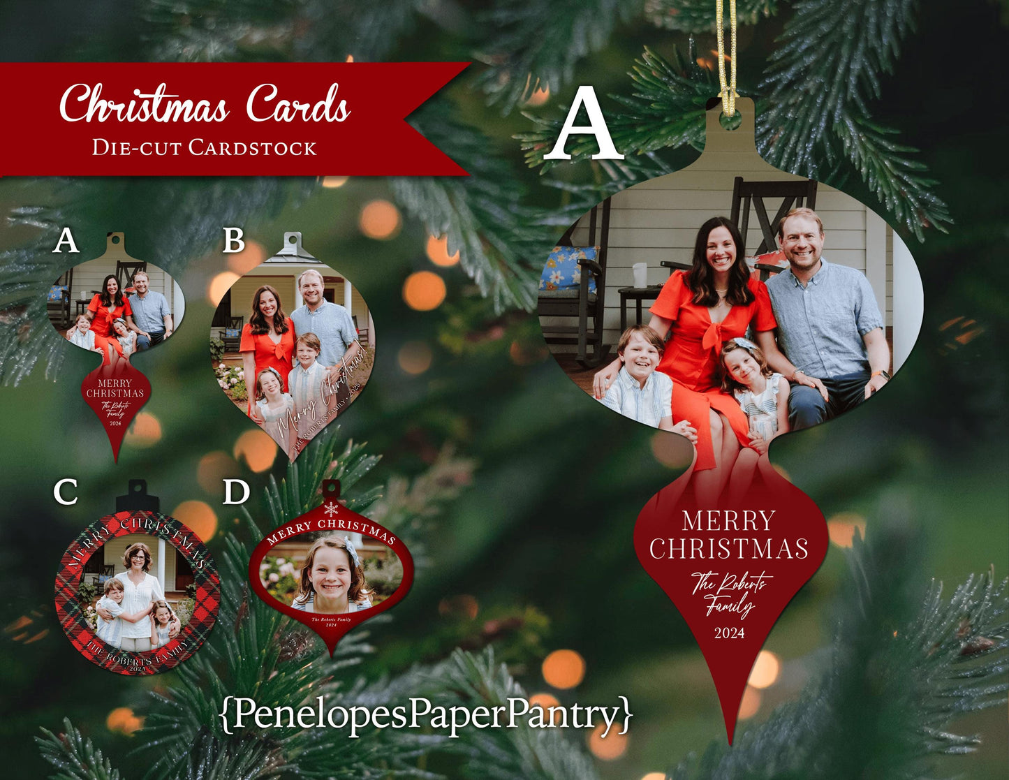 Unique Christmas Ornament Photo Card Christmas Tree Ornament Personalized Hang On The Tree Send An Ornament Family Photo Card Printed Cards
