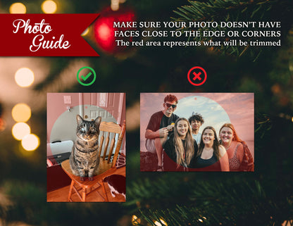 Personalized Christmas Photo Ornament Printed Acrylic Circle Gift For Her Grandparent First Christmas Engagement Family New Baby Unique Gift