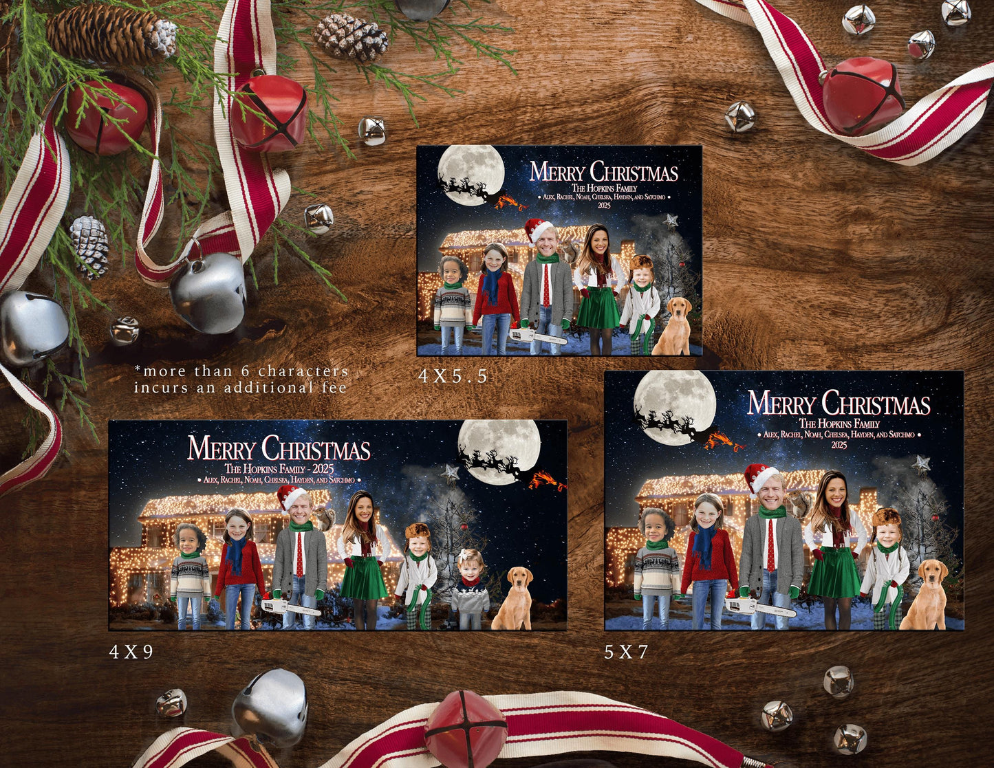 Funny Christmas Vacation Family Photo Card Personalized Clark Griswold National Lampoon Printed Cards With Envelopes Return Address Labels