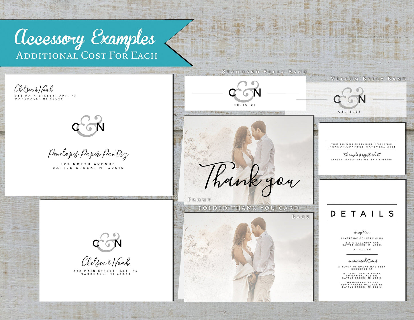 Frosted Engagement Photo Wedding Invitation, Set, or Suite