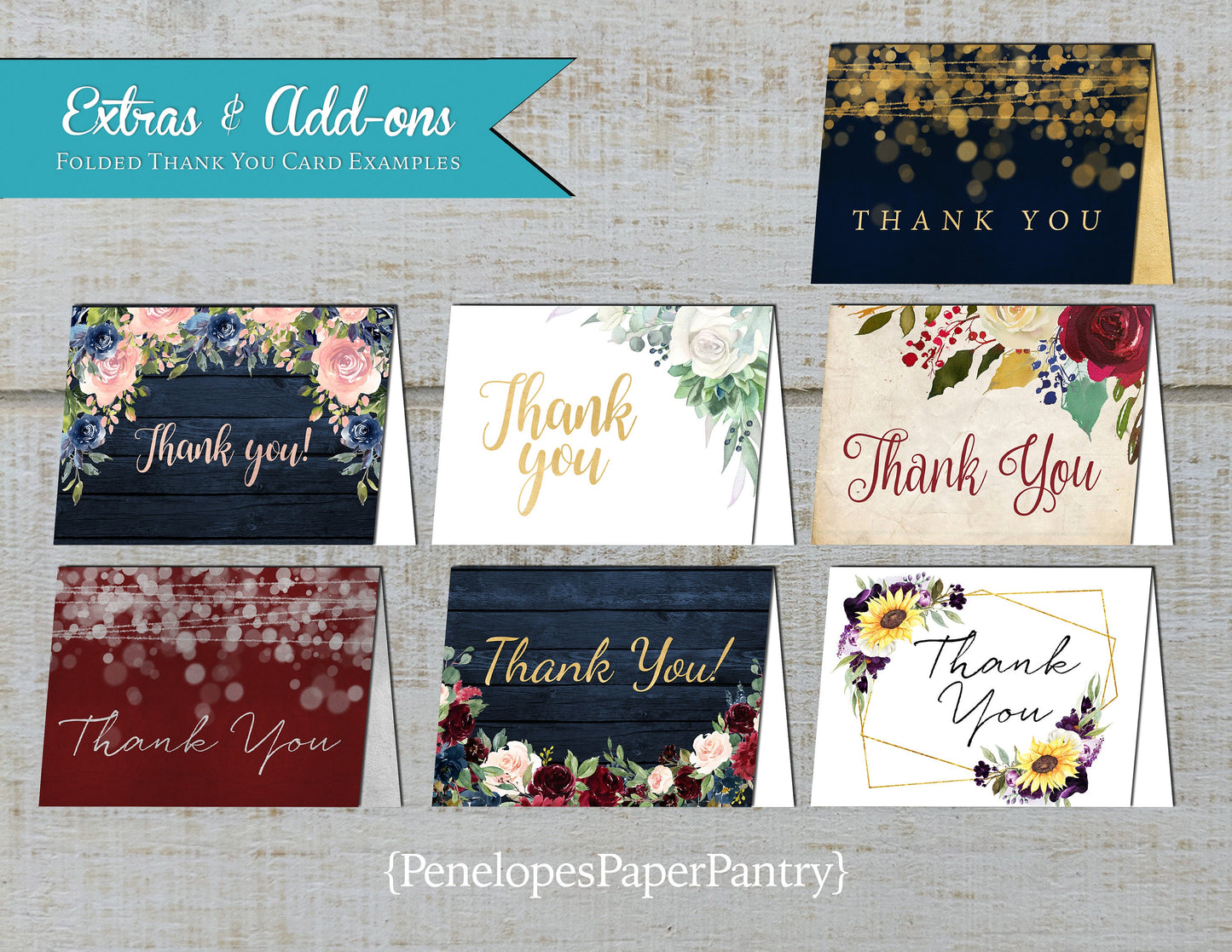 Made to Match Thank You Card Options Stationery Add-On