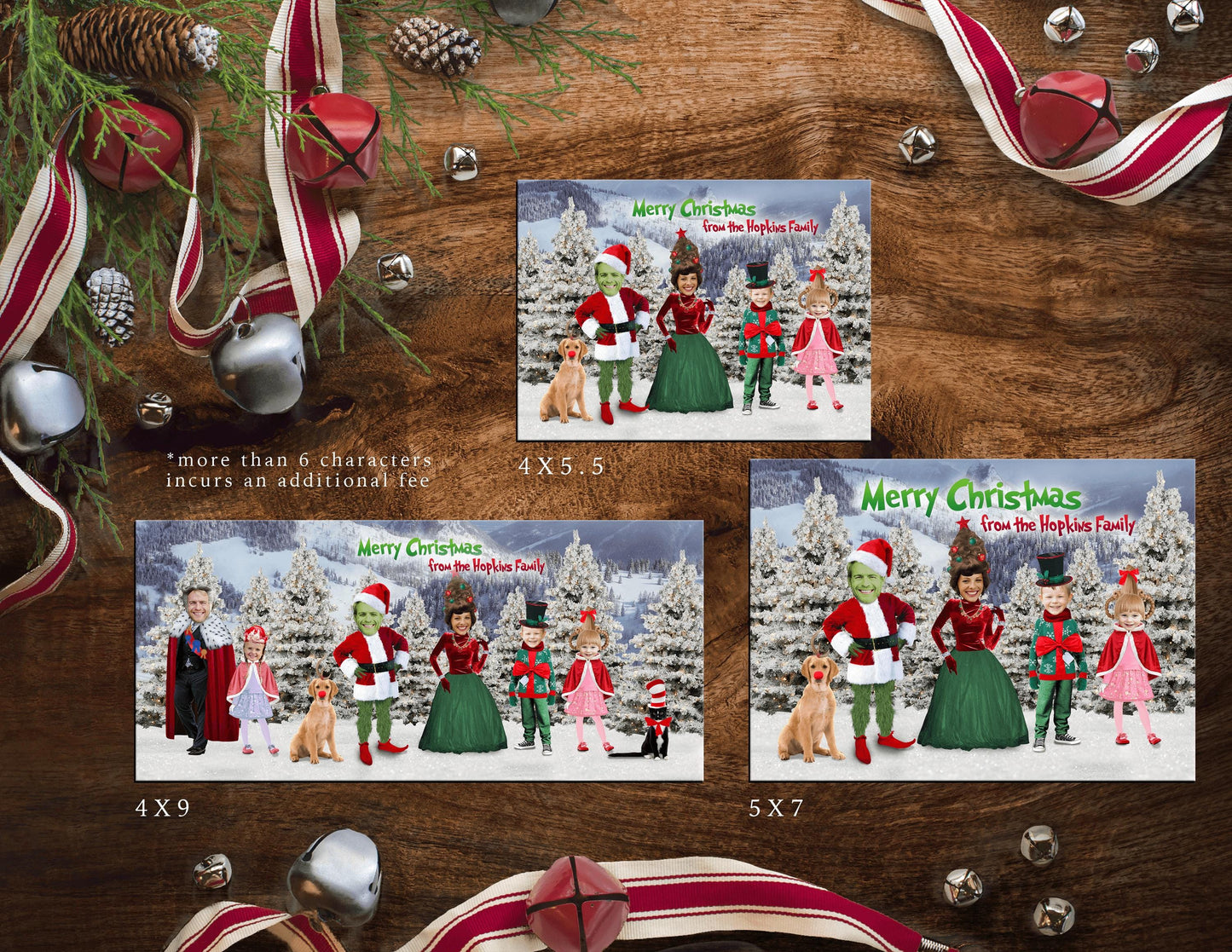 Funny Grinch Christmas Family Photo Card | Personalized Whoville Cindy Lou Holiday Card