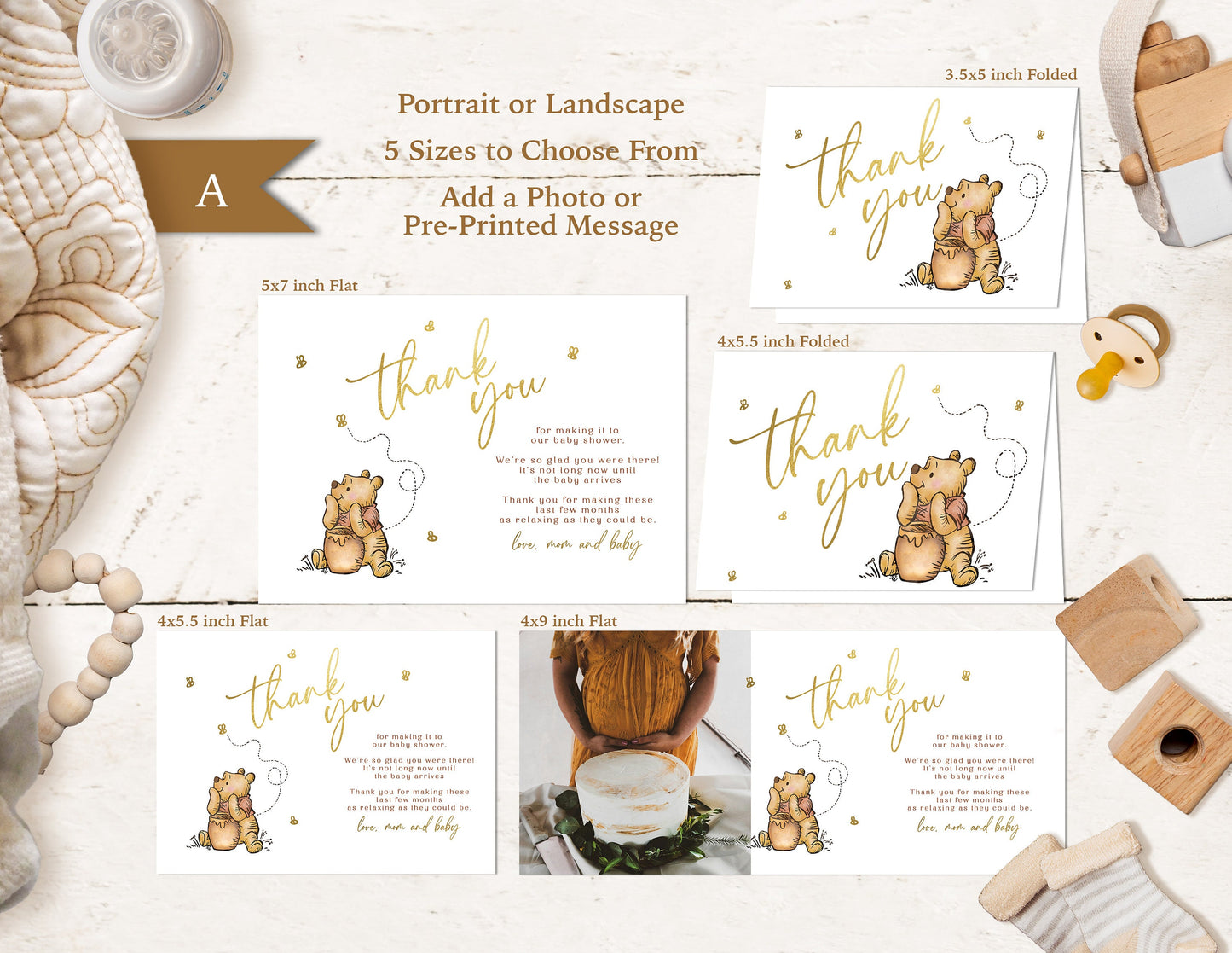 Personalized,Baby Shower,Thank You Notes,Designed to Match Invites,Optional Photo,Five Sizes,Customized Text,Printed Cards,Envelope Included