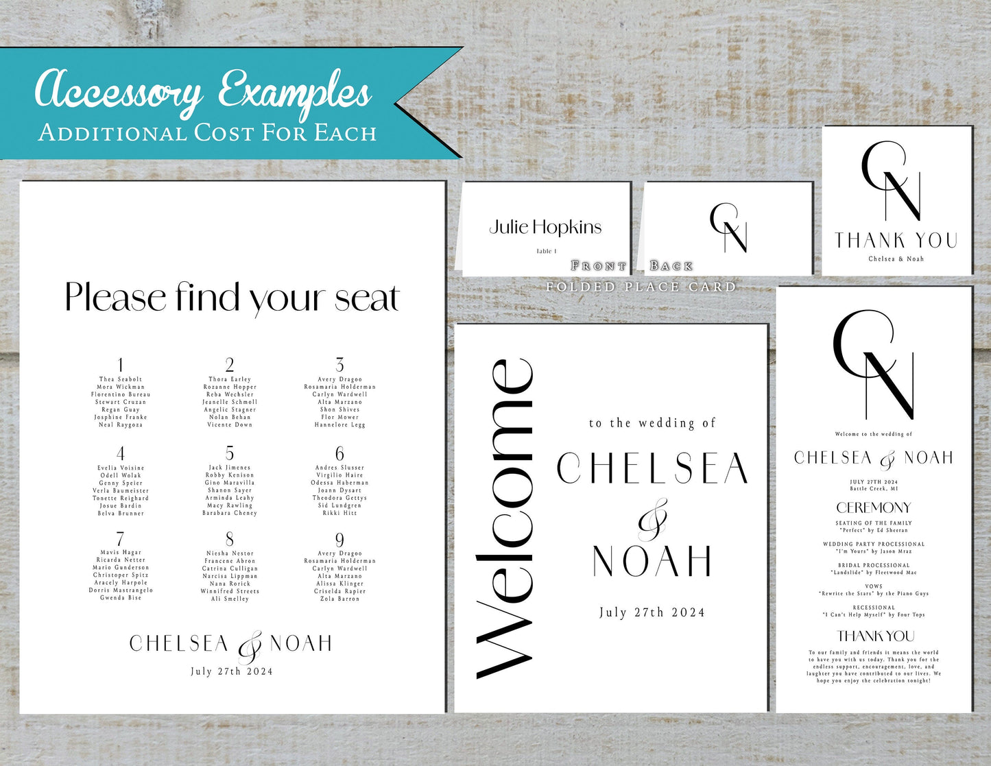 Black and White Modern Type on White Paper Traditional Wedding Invitation, Sets, or Suite