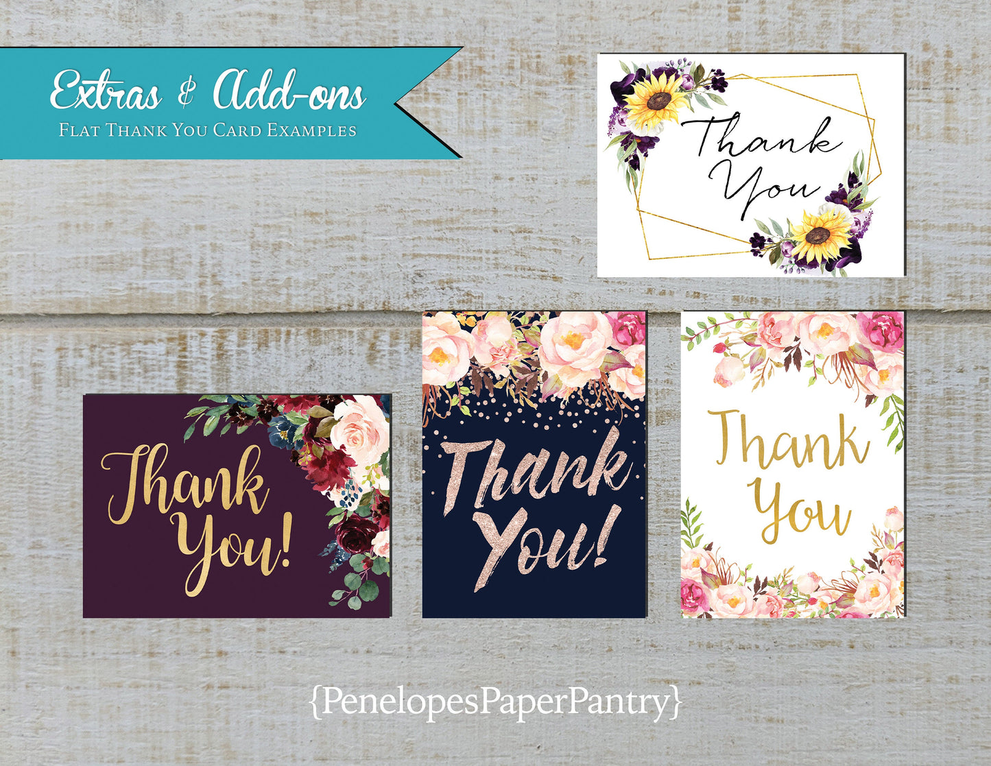 Made to Match Thank You Card Options Stationery Add-On