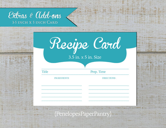 Made to Match Bridal Shower Guest Share a Recipe Card Stationery Add-On