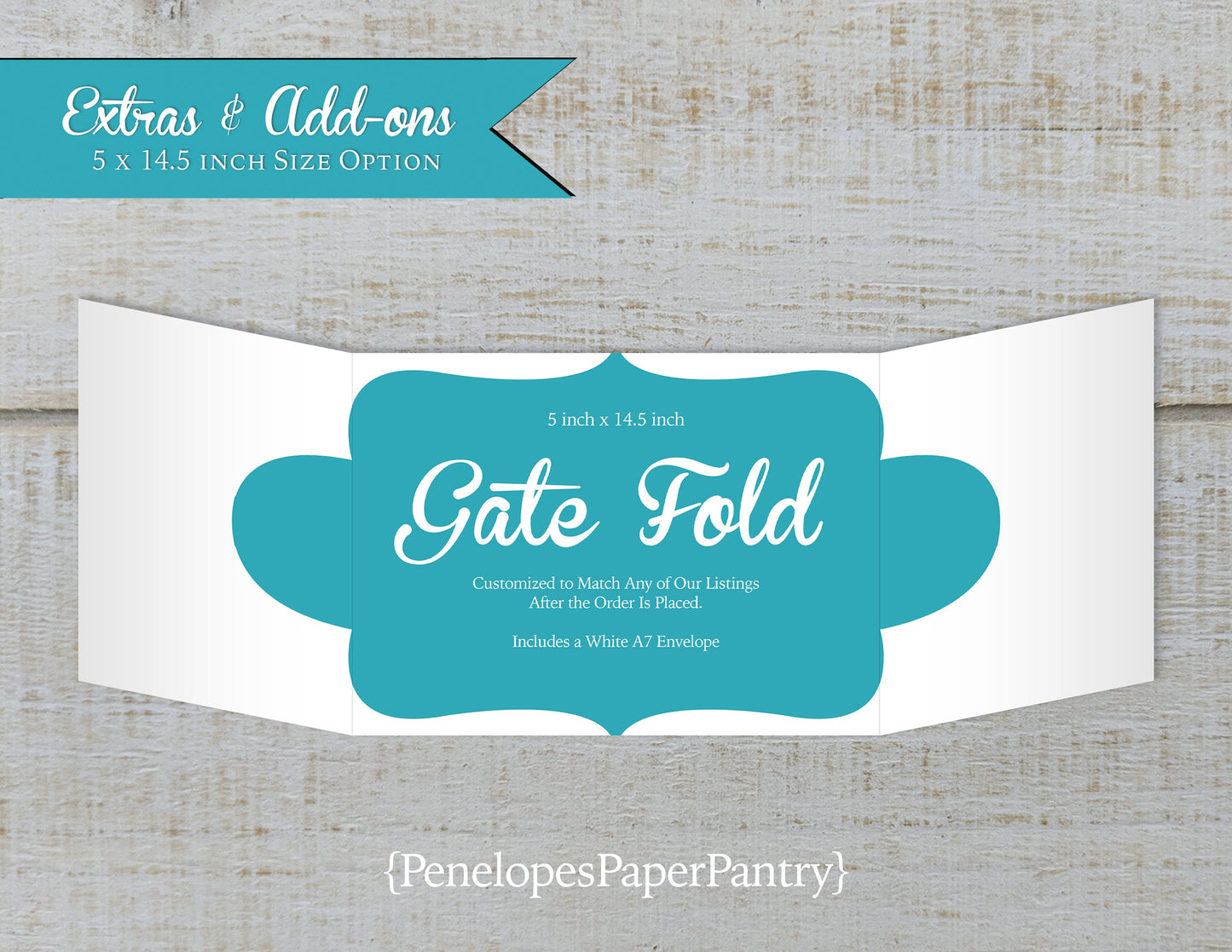 Upgrade Your 5x7 Invitation to a Gatefold Style Stationery Add-On