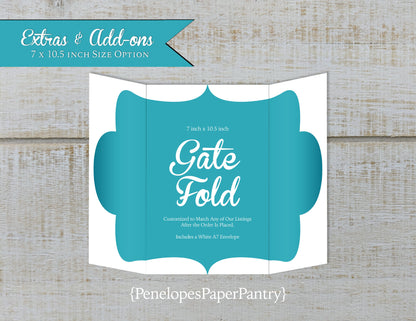 Upgrade Your 5x7 Invitation to a Gatefold Style Stationery Add-On