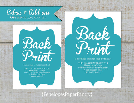 Made to Match Back Print Stationery Add-On