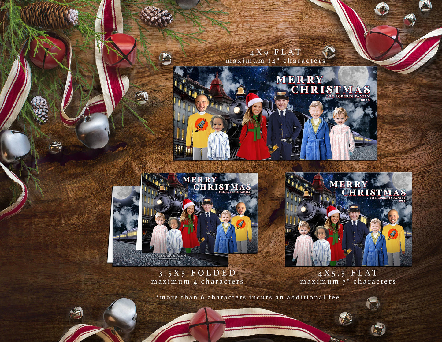 Polar Express Movie Inspired Character Holiday Greeting Cards