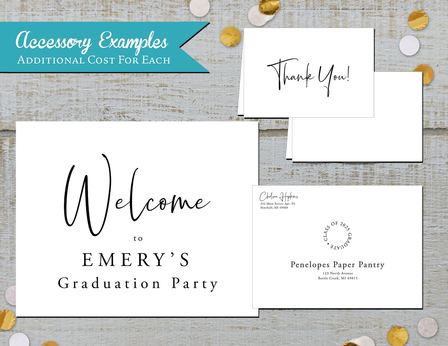 Graduation Announcement Party Invitation Personalized One Photo Arch Custom Text