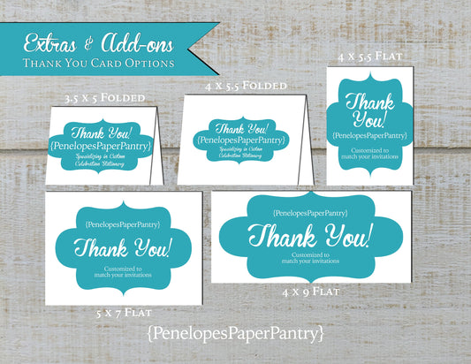 Made to Match Thank You Card Options Stationery Add-On