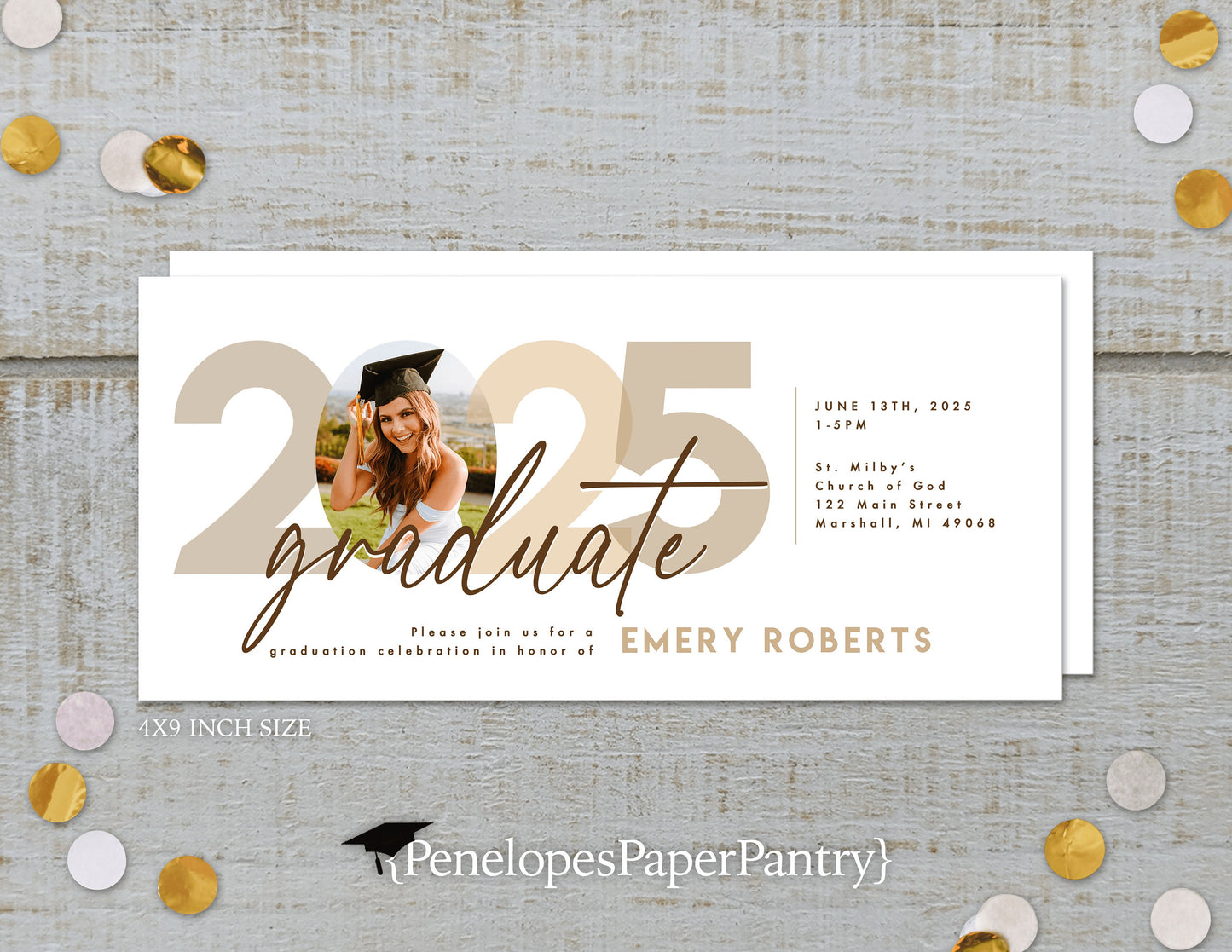 2025 Graduation Announcement and Party Invitation