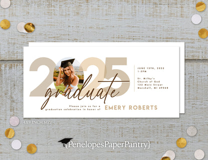 2025 Graduation Announcement and Party Invitation