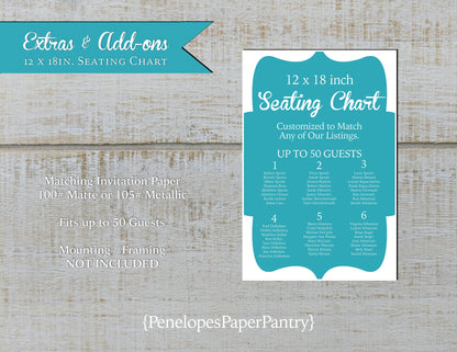Made to Match Seating Chart Welcome Sign Stationery Add-On