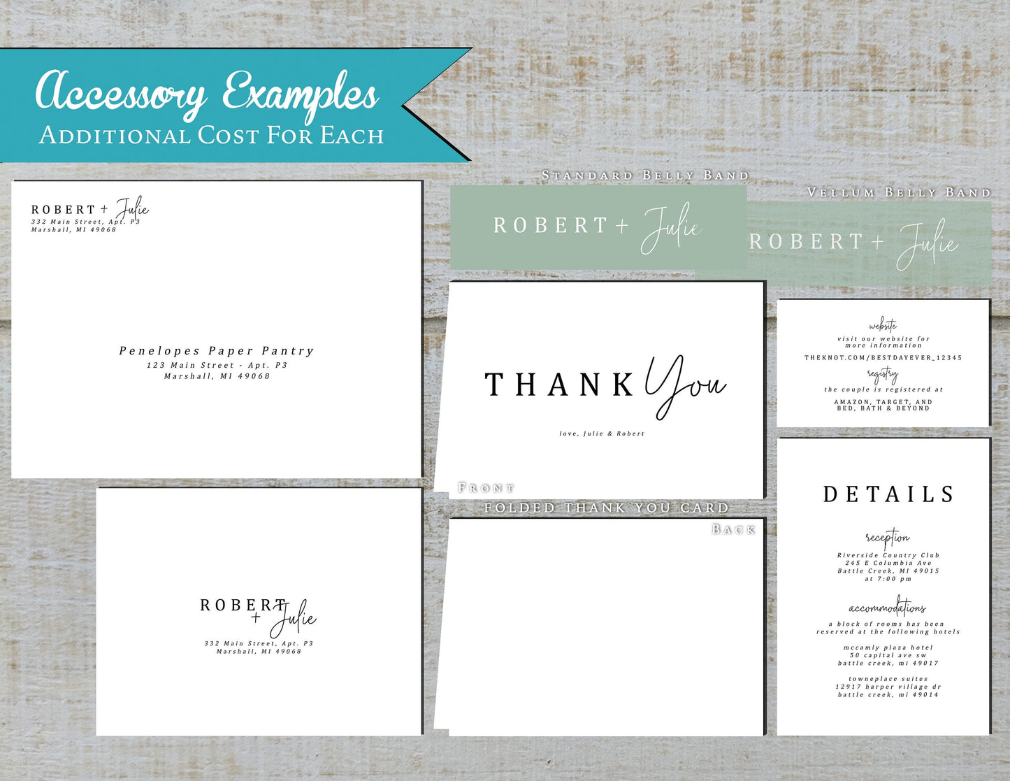 Black and White Modern Type on White Paper Traditional Wedding Invitation, Sets, or Suite