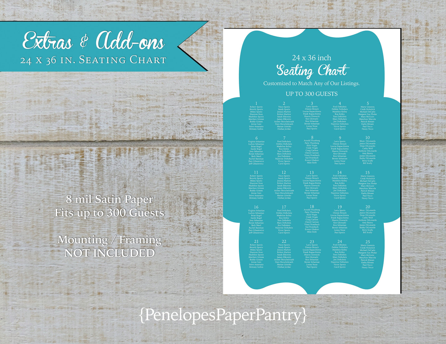 Made to Match Seating Chart Welcome Sign Stationery Add-On