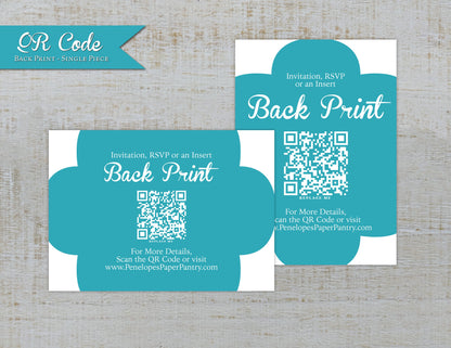 Made to Match QR Code Insert, Back Print, or Sticker Stationery Add-On