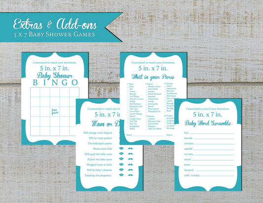 Made to Match Bridal Shower Games Stationery Add-On