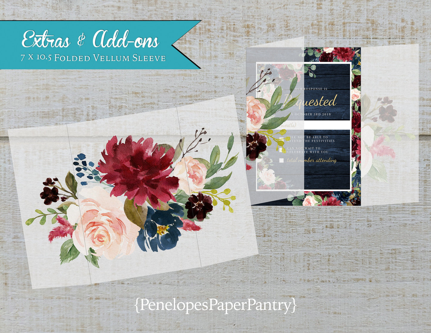 Made to Match Gatefold Vellum Envelopment Wrap Add On
