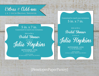 Made to Match Bridal Shower Invitation Add On