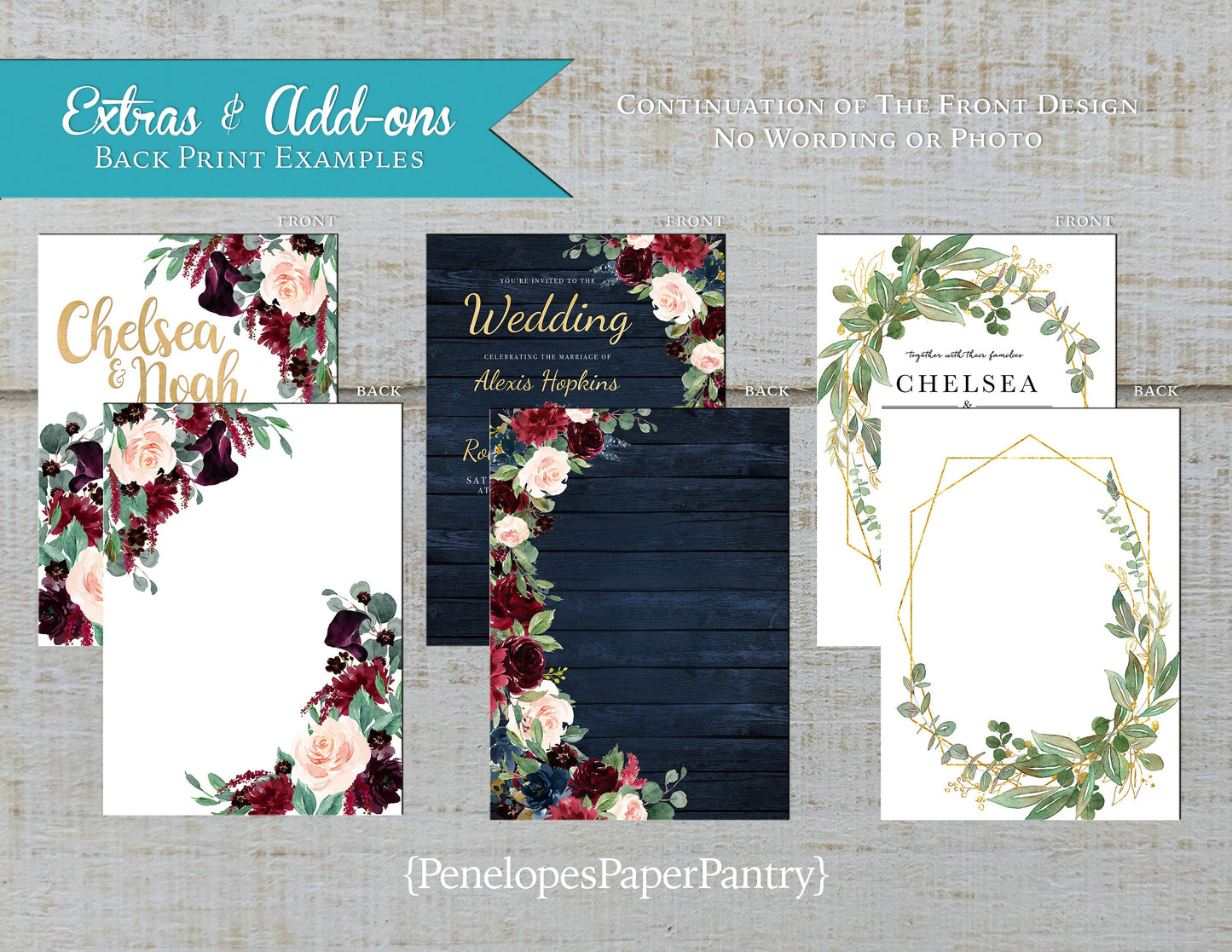 Made to Match Back Print Stationery Add-On