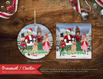 Funny Grinch Christmas Family Photo Card | Personalized Whoville Cindy Lou Holiday Card