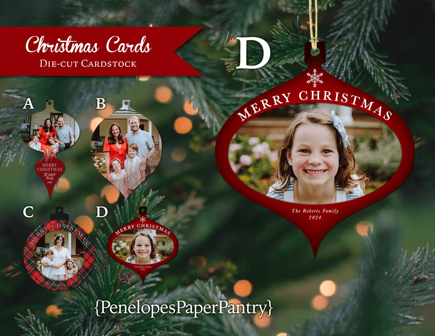 Unique Christmas Ornament Photo Card Christmas Tree Ornament Personalized Hang On The Tree Send An Ornament Family Photo Card Printed Cards