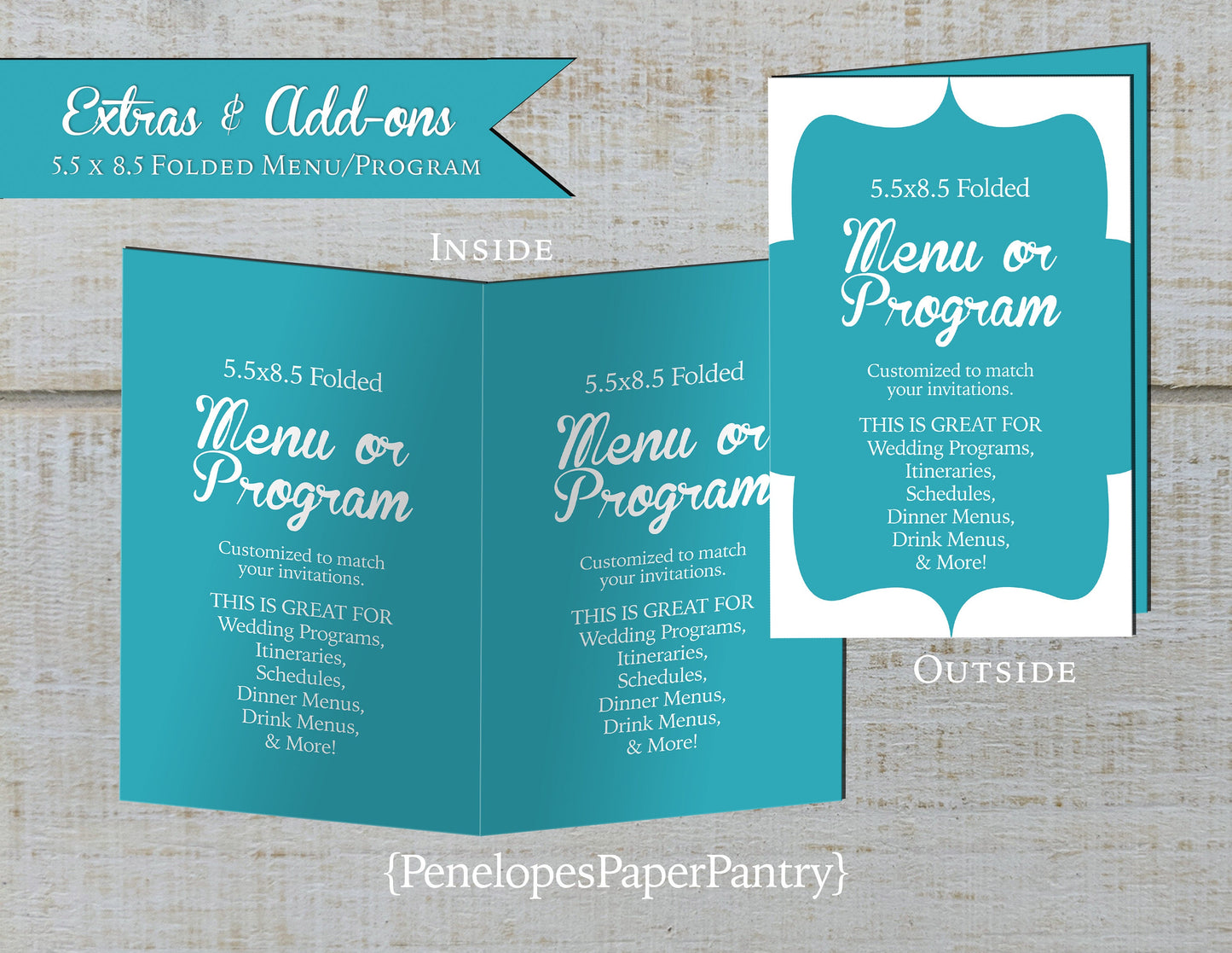 Made to Match Folded Event Program Match Stationery Add-On