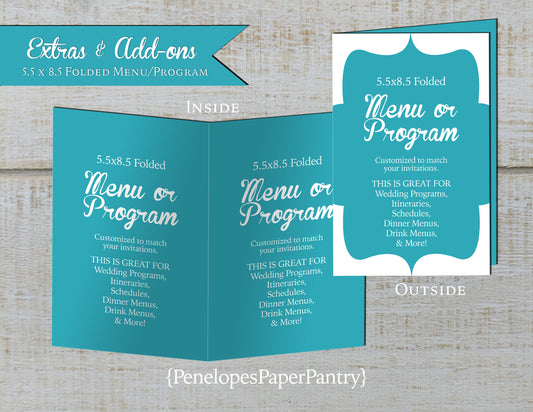 Made to Match Folded Event Program Match Stationery Add-On