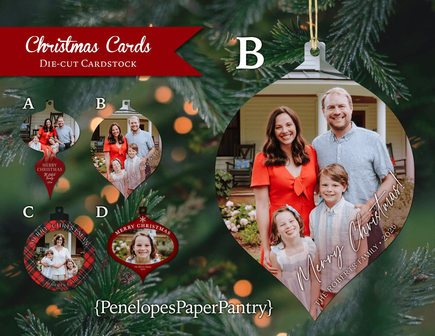 Unique Christmas Ornament Photo Card Christmas Tree Ornament Personalized Hang On The Tree Send An Ornament Family Photo Card Printed Cards