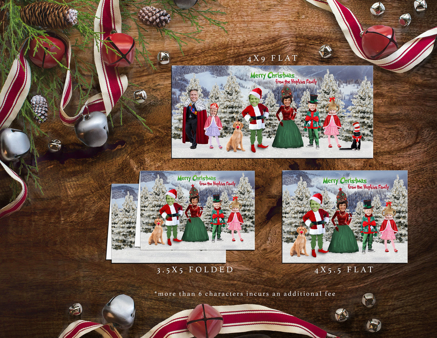 The Grinch Movie Inspired  Character Holiday Greeting Cards