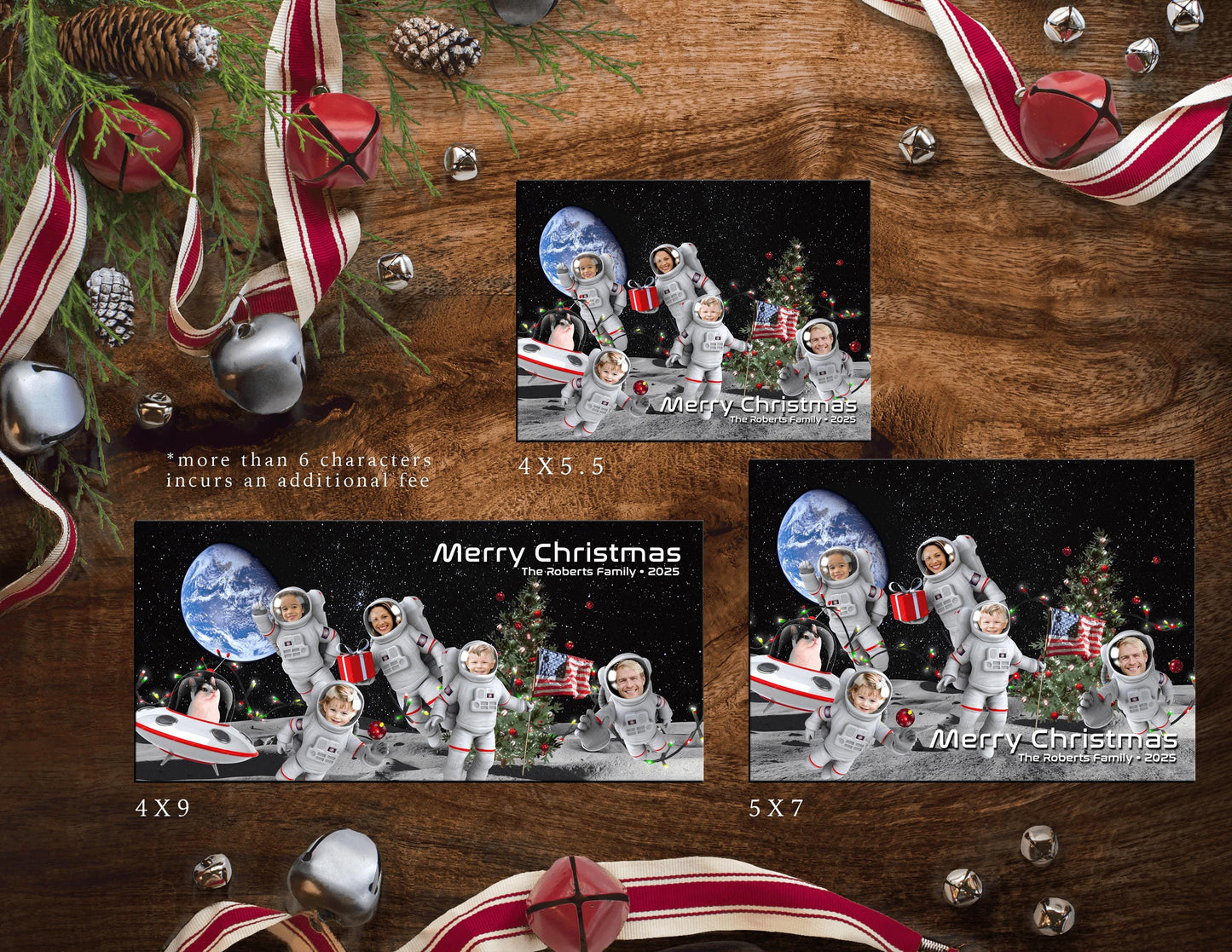Funny Outer Space Christmas Family Photo Card | Personalized Astronaut Holiday Cards | Fast Turnaround + Free U.S. Shipping
