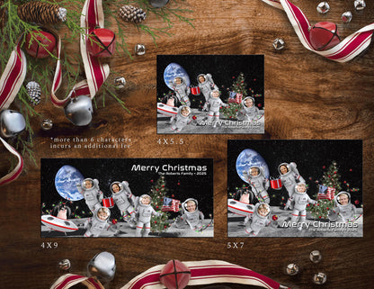 Funny Outer Space Christmas Family Photo Card | Personalized Astronaut Holiday Cards | Fast Turnaround + Free U.S. Shipping