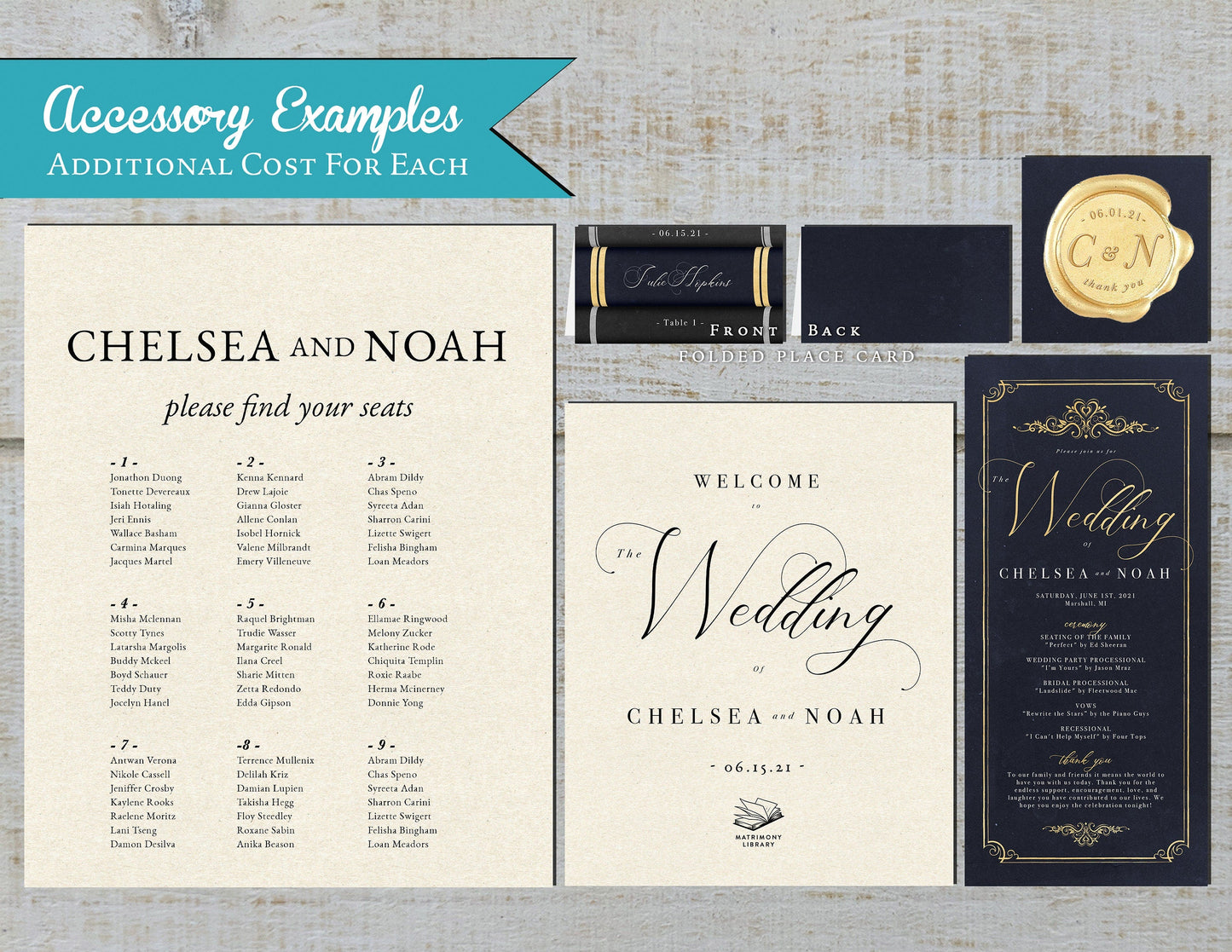 Love Story Navy and Gold Book Theme Traditional Wedding Invitation, Sets, or Suite