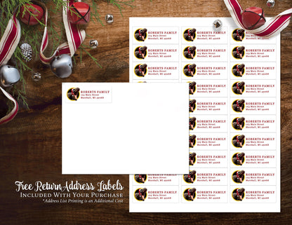 Funny Jurassic World Christmas Family Photo Card Personalized Dinosaurs TRex Dr Grant Printed Cards Envelopes Included Return Address Labels