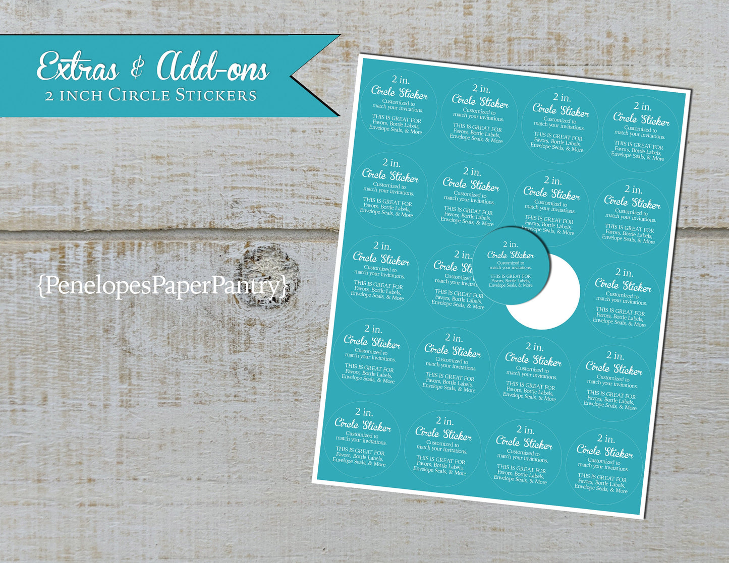 Made to Match Rectangle and Circle Sticker Add On
