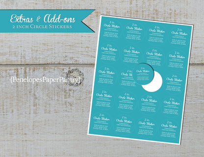 Made to Match Rectangle and Circle Sticker Add On