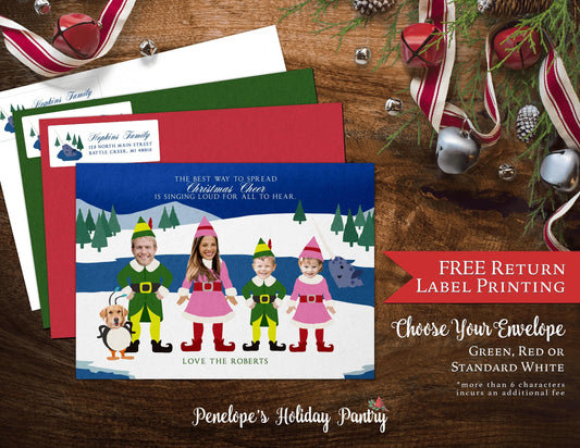 Elf Movie Inspired  Character Holiday Greeting Cards