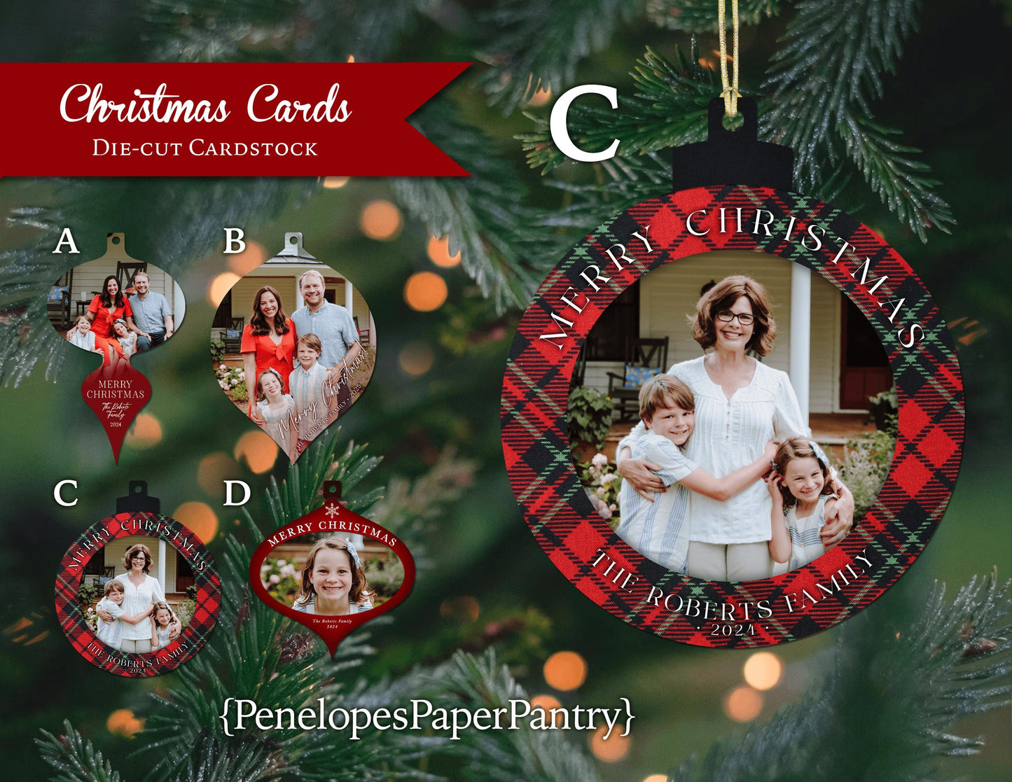 Unique Christmas Ornament Photo Card Christmas Tree Ornament Personalized Hang On The Tree Send An Ornament Family Photo Card Printed Cards