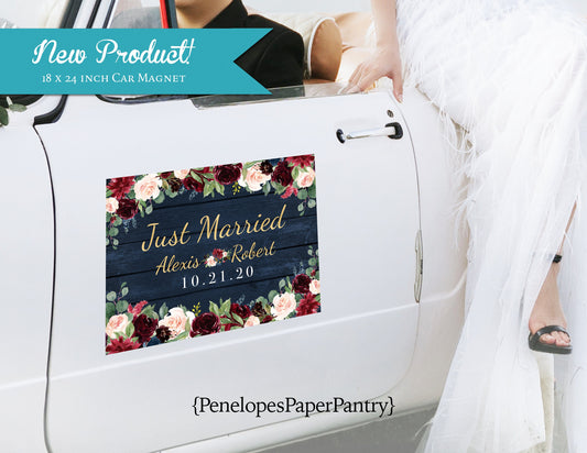 Made to Match Just Married Car Vehicle Magnet Stationery Add-On